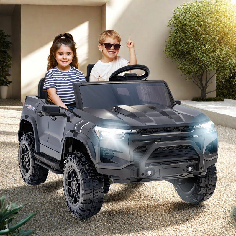 2 Seater Ride On Car for Kids 24V Electric Car Truck with Remote Control 800W Powerful Motors LED Light Bluetooth 3 Speeds Spring Suspension